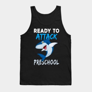 Shark Kids Ready To Attack Preschool Boys Back To School Tank Top